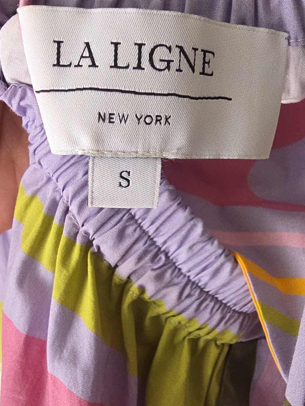 La Ligne Multicolor Tiered Flutter Maxi Dress in Yellow, Lilac & Olive - Picture 6 of 10
